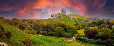 Corfe Castle landscape