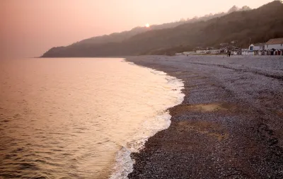 lyme regis beach sunset