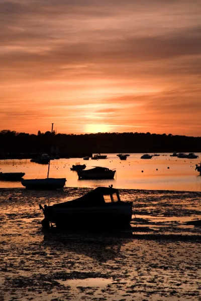 sandbanks boat sunset