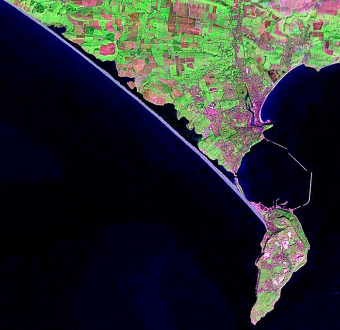 Satellite Image of Chesil Bank and Portland
